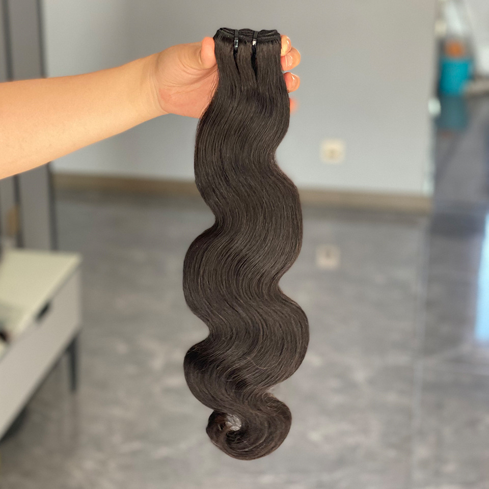 Brazilian Virgin Hair Extensions Body Wave Hair Weave Wholesale Human Hair Bundles Wefts for Women All Ages Natural Color Black 12-26 inch