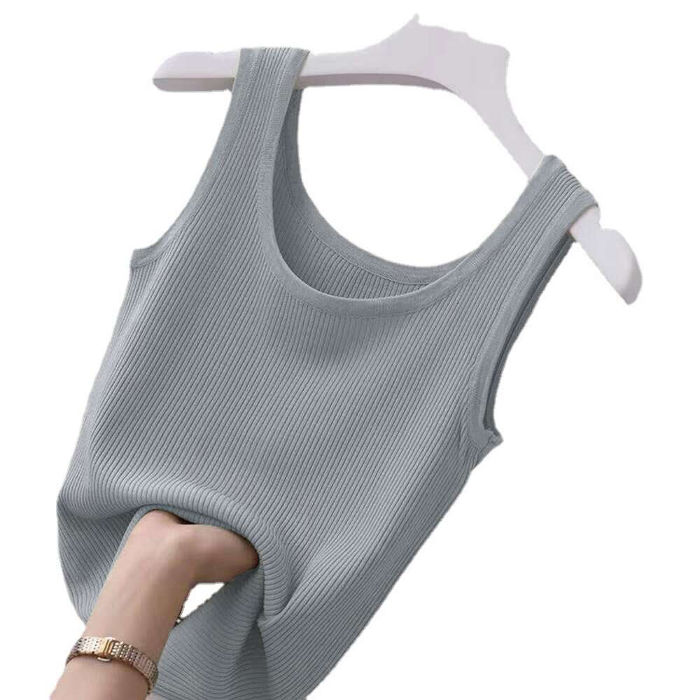 Ice thread vest in large size, slim fit external wear, and a camisole bottom for women with thin sleeveless sleeves