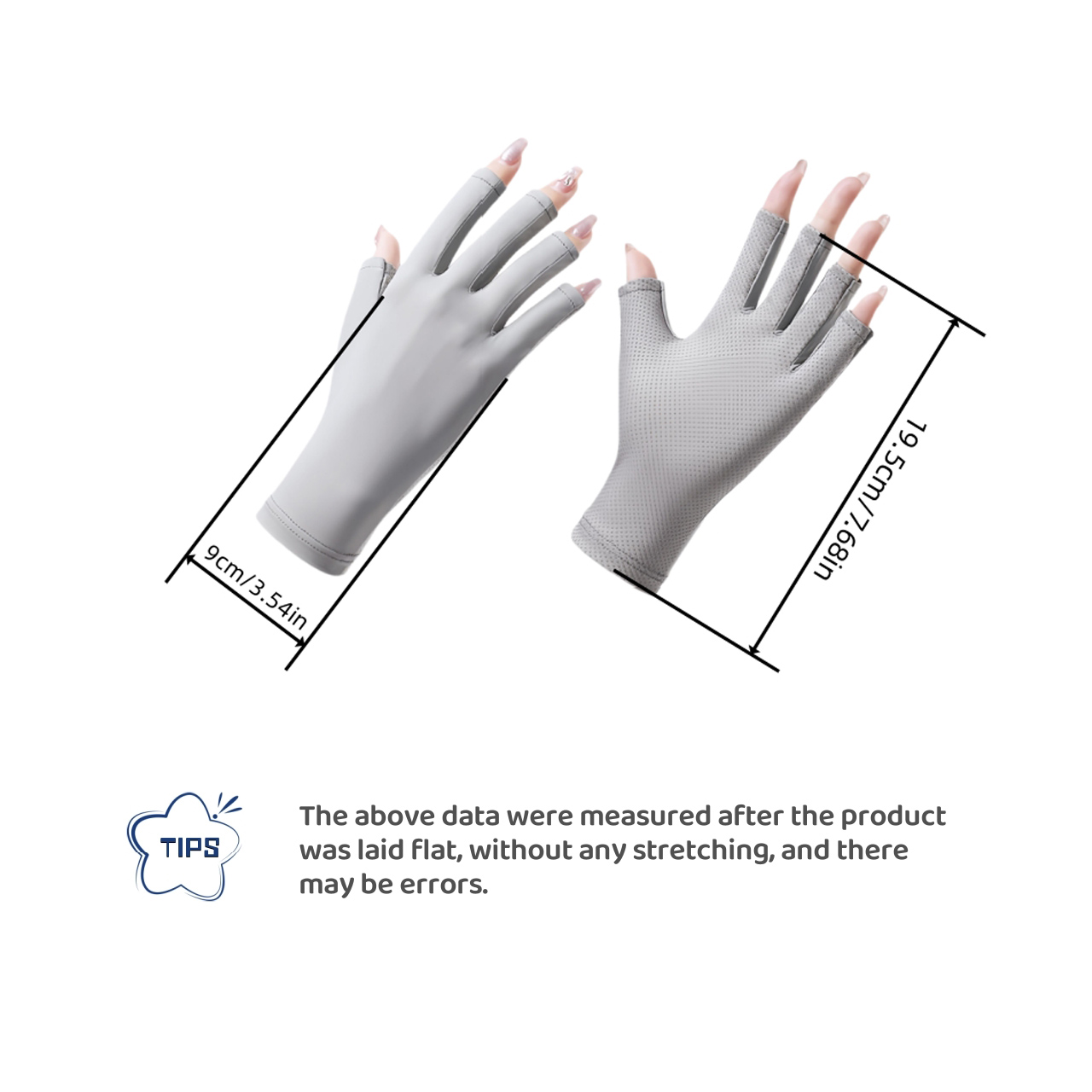 New Nail Gloves Summer Women's Skin friendly Breathable Sunscreen Half Finger Ice Silk Gloves