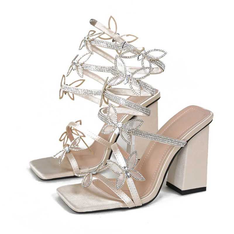 Designer Eilyken's New Bow Ankle Strap Sandals For Women's Crystal Narrow Band High Heels L4618