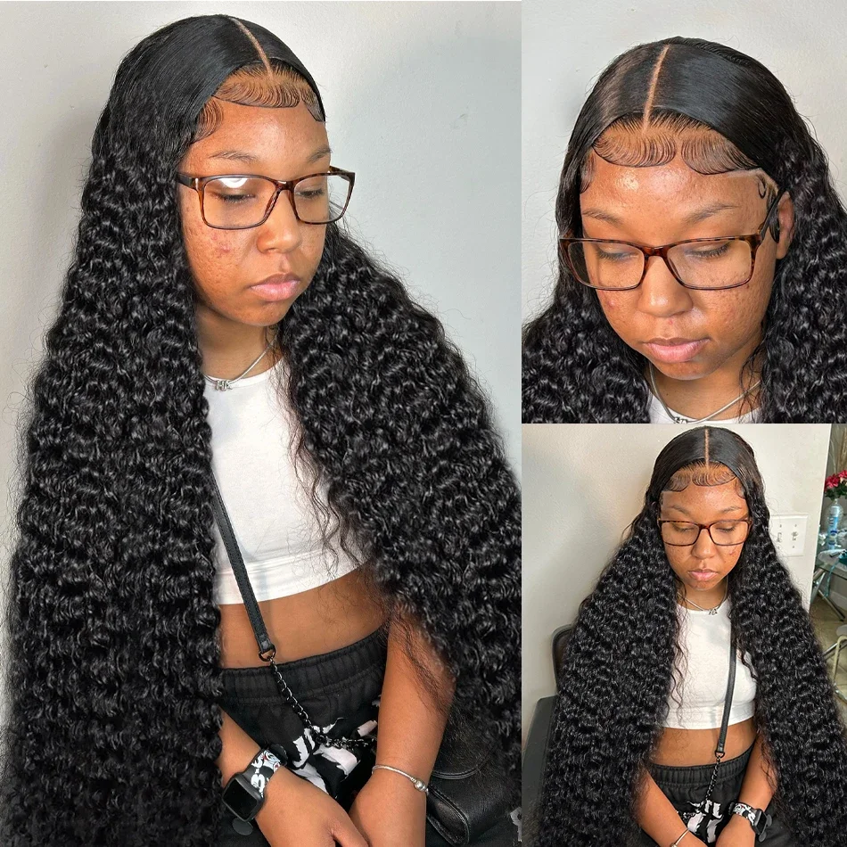 Free shipping 200 Density Human Hair Curly Wigs For women Deep 13x6 Hd Frontal 13x4 Water Wave Synthetic Lace Front Wig