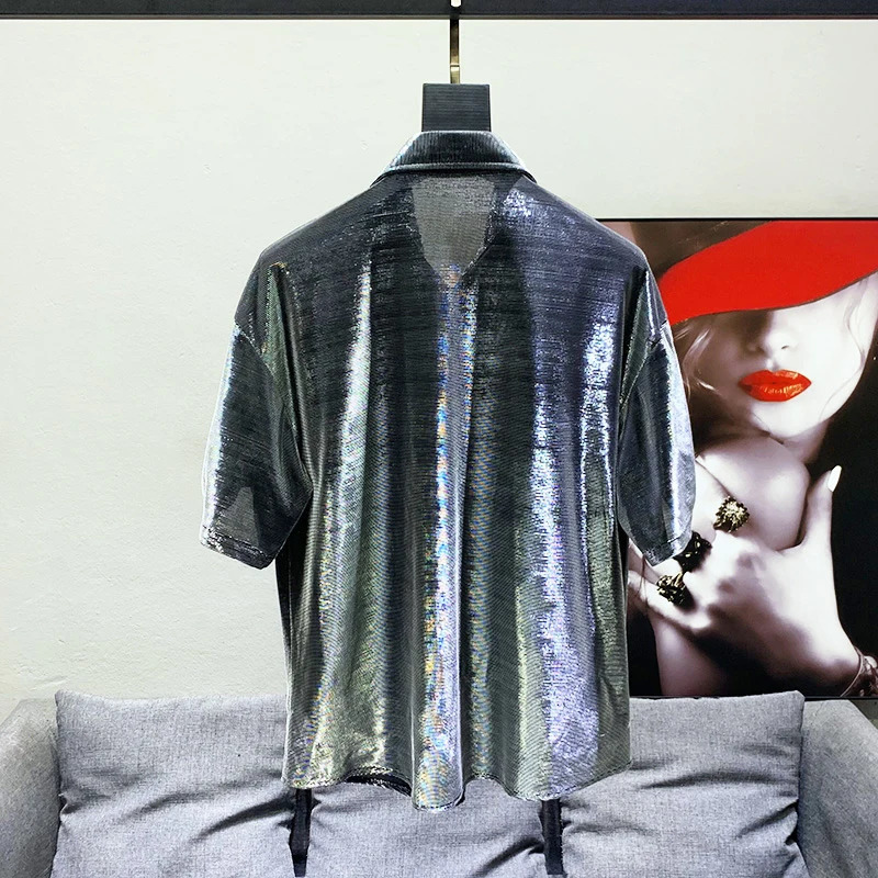 PFHQ Summer Mens High Quality Shirts Thin Ins Personalized Contrast Color Chemise Hommes De Luxe Temperament Original 21Z1293 240617