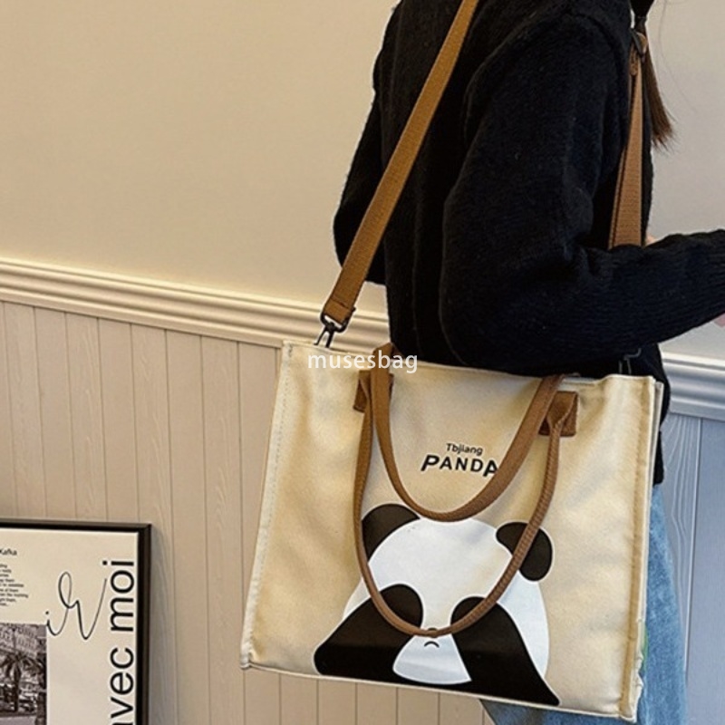 Designer Women's High Quality Retro Instagram Large Capacity Shopping Bag Student Cute One Shoulder Crossbody Outgoing Simple High Beauty Canvas 