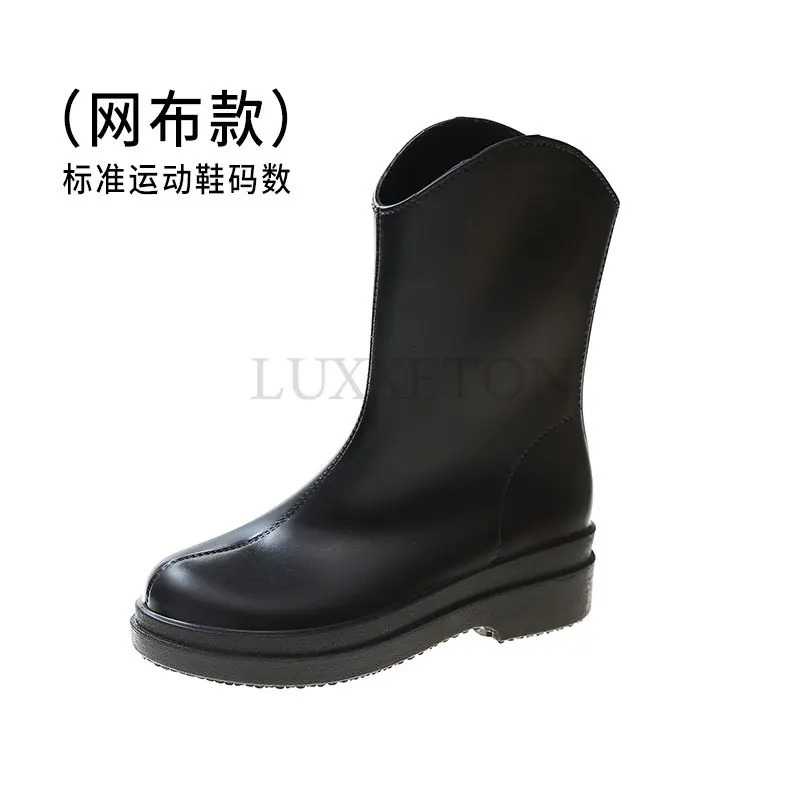 Rain Women Waterproof Mid Calf Warm Rubber Boots Female Comfort Warmed Galoshes Garden Water Shoes Footwear 240618