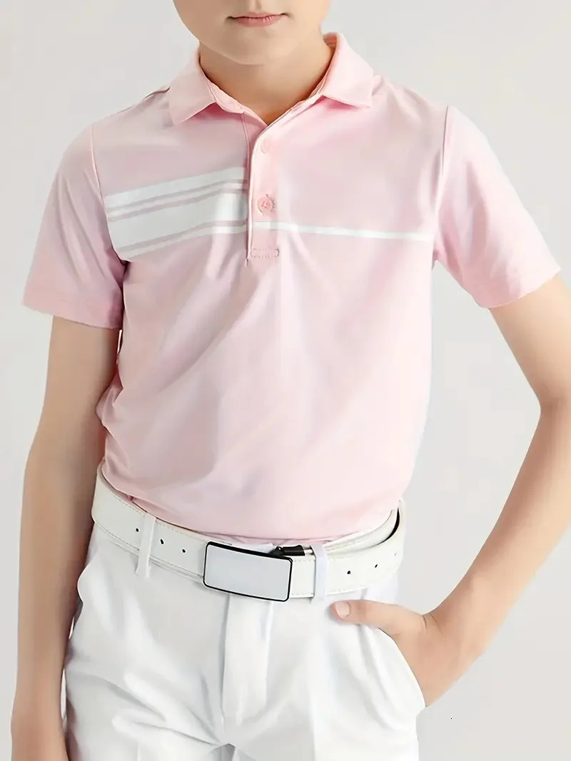 Summer Boys Golf Training Competition Team Jacket Children Tops Short Sleeve Clothes Kids Short-sleeved Shirts Men T Shirts Polo 240618
