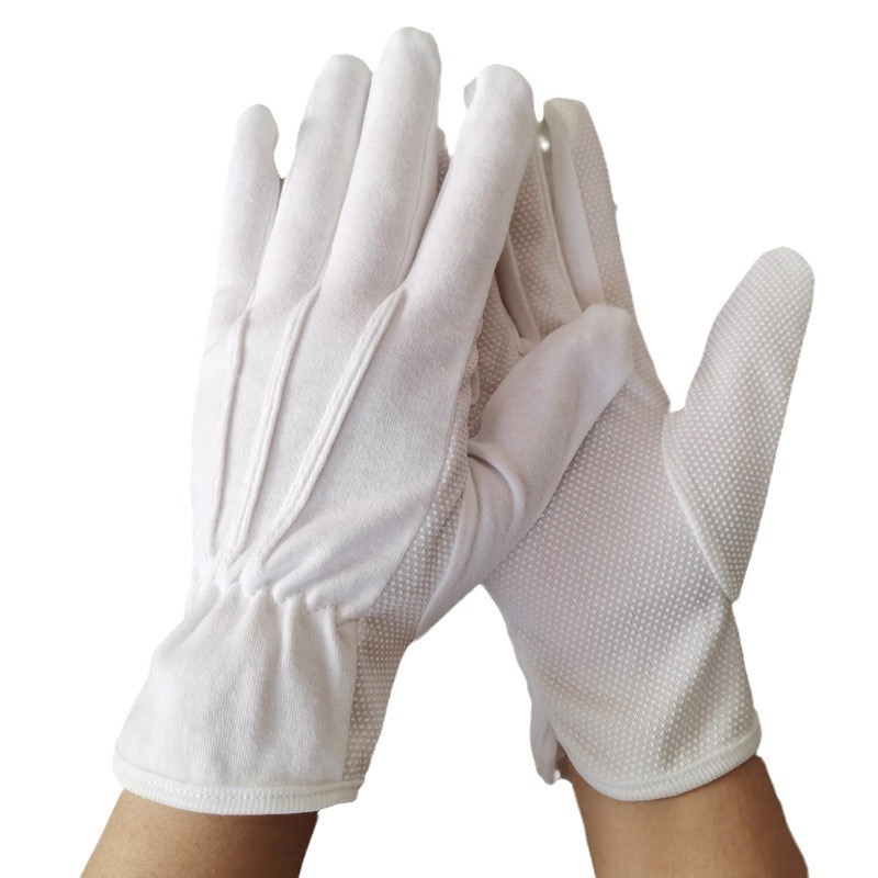 Cotton wool anti slip gloves, dot back band gloves