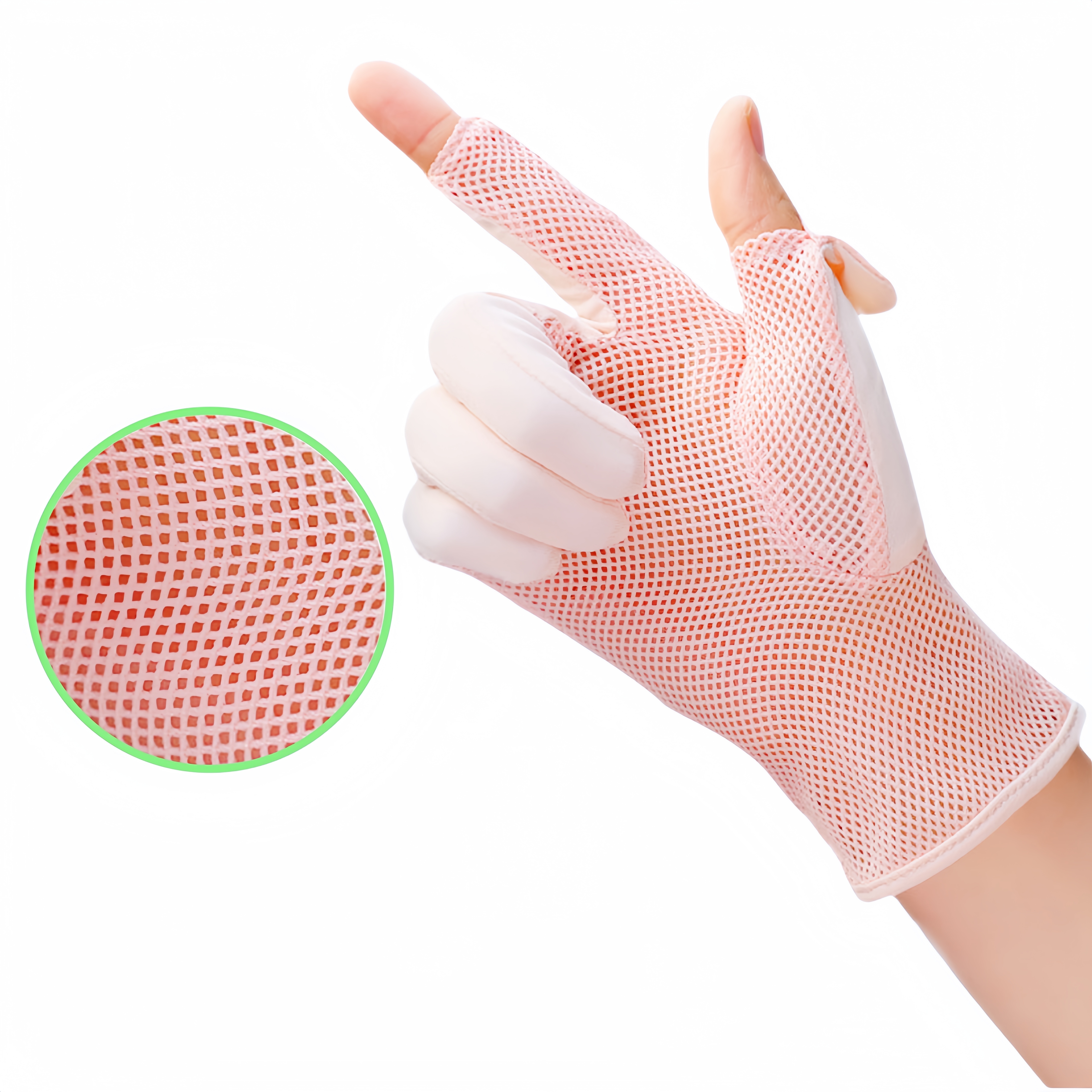Summer cycling and driving, UV resistant, foldable touch screen, breathable ice silk gloves, cool feeling