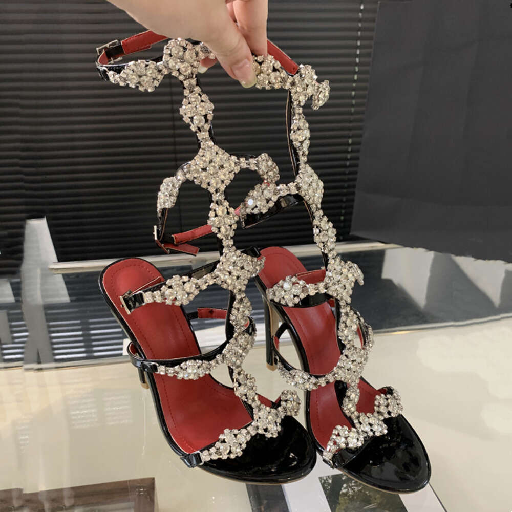Runway Style Bling Crystal Fashion Women Sexy Narrow Band Stiletto High Heels Gladiator Sandals Summer Shoe