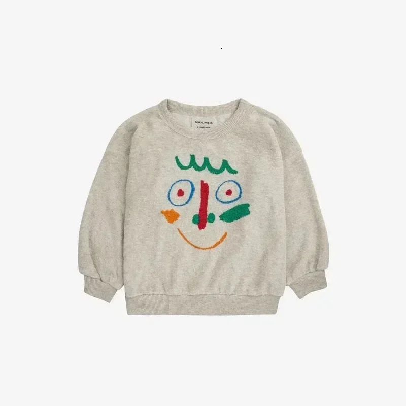Bobo 2024 Spring Summer Children Sweatshirt Lovely Cartoon Print Kids Boys Girls Sweaters Toddler Baby Hoodies Clothes Tops 240618