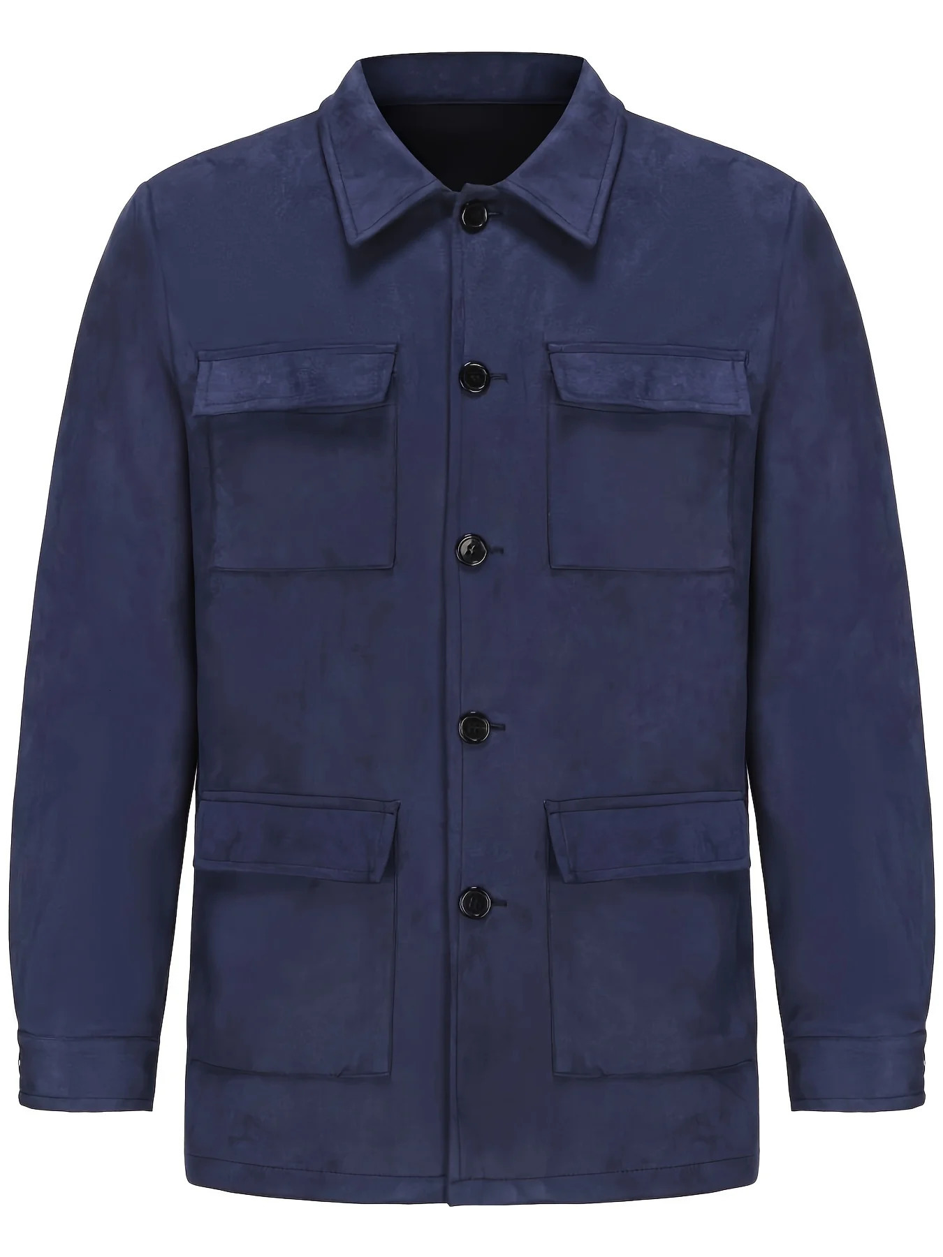Men's Jackets Spring and autumn mens suede casual jacket with multiple pockets fashionable mens jacket 240617