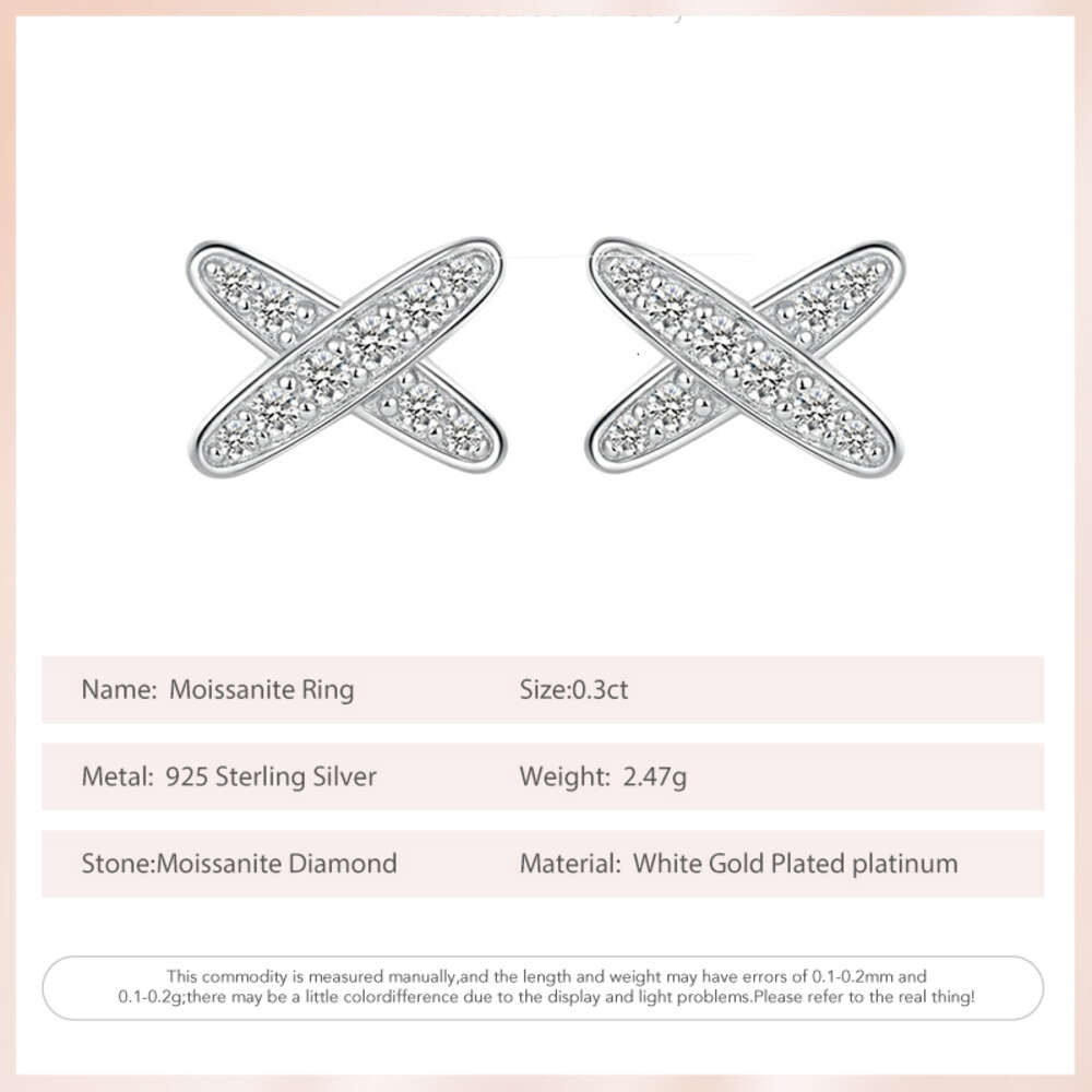 ear studs 0.3ct Moissanite Diamond stud earrings for women wedding jewelry high quality version bling sterling sier earring
