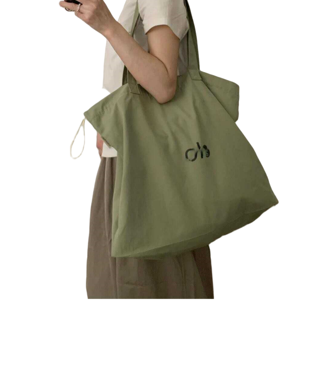 Korean women's high-quality and fashionable large looking tote bag with a lazy style and simple drawstring canvas shoulder bag universal bag for 