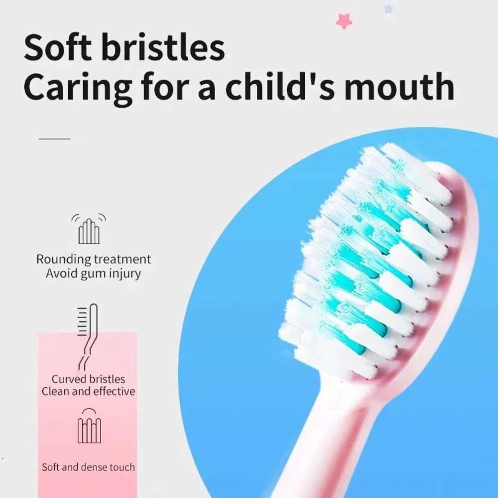 Sonic Children Electric Toothbrush With 12pcs Heads IPX7 Waterproof Ultrasonic Rechargeable Timer Soft Hair Cleaning Brush F618-17