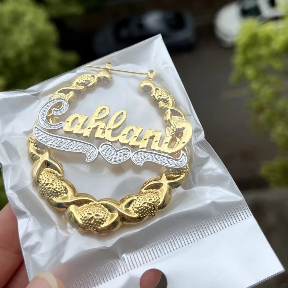 DUOYING Custom Name Earrings XOXO Personalized Nameplate Hoops Earring Sexy Style Drop Earring Gift For Her 240617