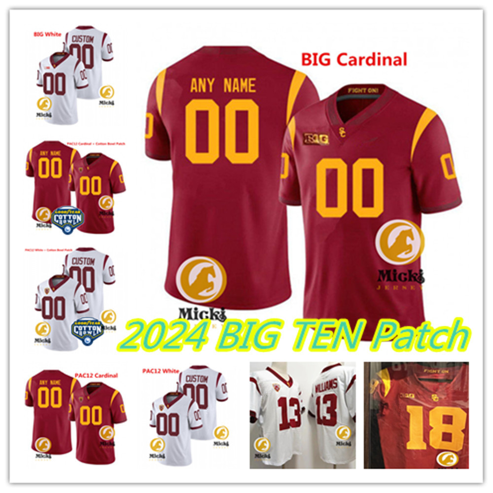 Ja'Kobi Lane Kamari Ramsey Akili Arnold 2024 BIG Ten USC Football Jersey Shane Lee 16 Prophet Brown 4 Max Williams 14 Jacobe Covington USC Trojans Jerseys