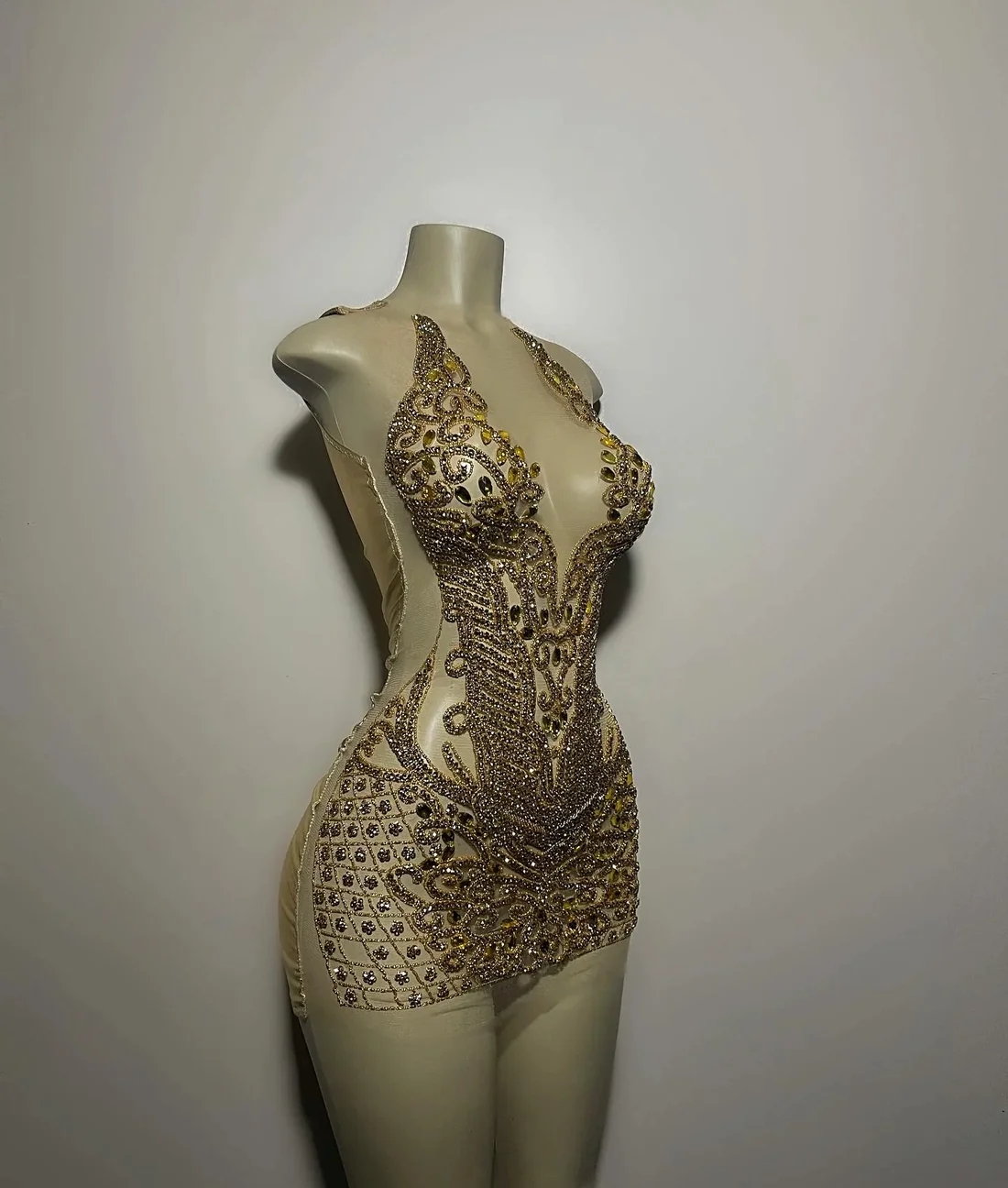 Silver Sexy Sheer Crystals Short Prom Dresses For Black Girls See Through African American Cocktail Dresses Birthday Party Homecoming Gowns J002