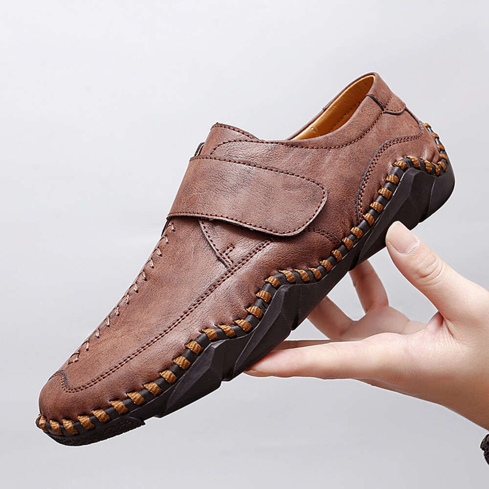 Men New Summer Leather Casual Fashion Soft Loafers Moccasins Breathable Slip On Driving Shoes Big Size Ddmysaturn