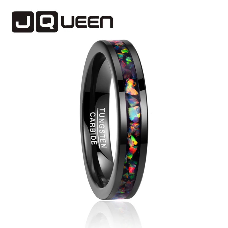 Personality Men s Tungsten carbide Finger Rings in Black Inlaid Opal Ring Size 7-12 Vintage Jewelry Gift Handmade Rings 240618