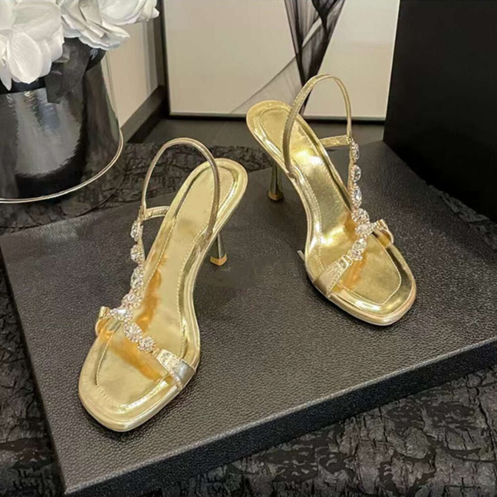 2024 Summer Sexy Stiletto High Heels Women Gladiator Sandals Rhinestone Female Party Wedding Bridal Shoes Sandalias Mujer