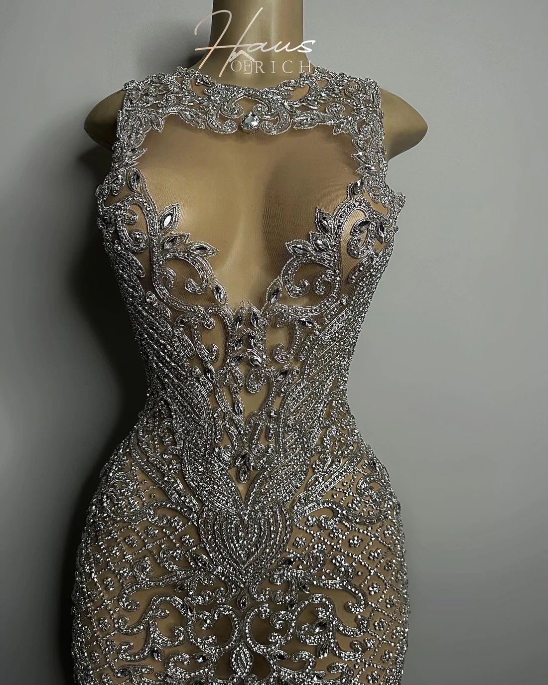 Luxury Silver Sheer Crystals Short Prom Dresses For Black Girls See Through African American Cocktail Dresses Birthday Party Homecoming Gowns