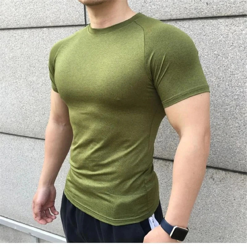 2024 New Men Summer Short Sleeve Fitness T Shirt Running Sport Gym Compression T Shirt Workout Casual High Quality Tops Clothing 240618