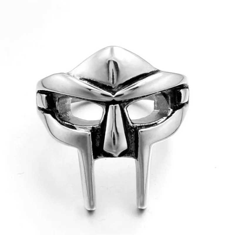 Band Rings Oly2u Goth Hip Hop Mf Doom Mask Finger Rings for Men Gladiator Punk Egyptian Pharaoh Male Ring Retro Jewelry Party AccessoriesL246