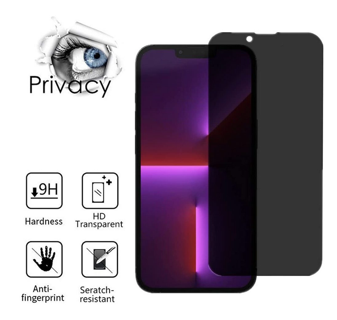 Privacy Tempered Glass Screen Protector Anti Spy Saver for iPhone 15 14 13 12 11 Pro Max Plus Without Retail Package