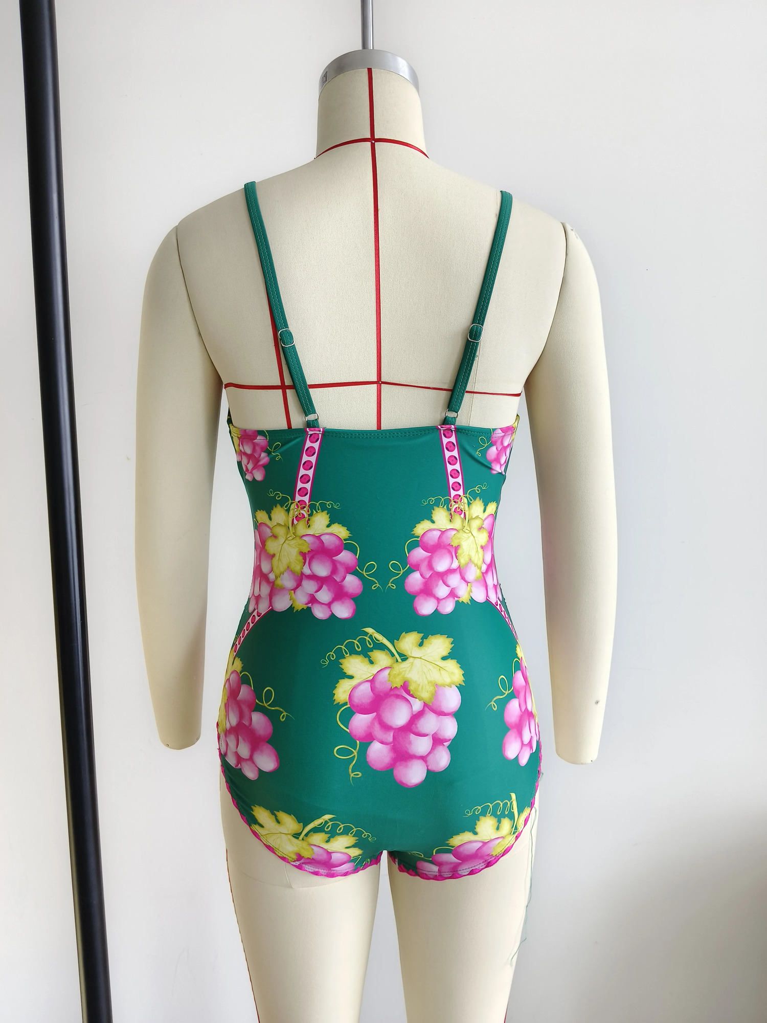 Women Swimwear 2PC Coverup Swimsuit Ruffle Dongbei Printed Deep V Onepiece Monokini Kimono Bikini Suit Summer Beachwear 240618