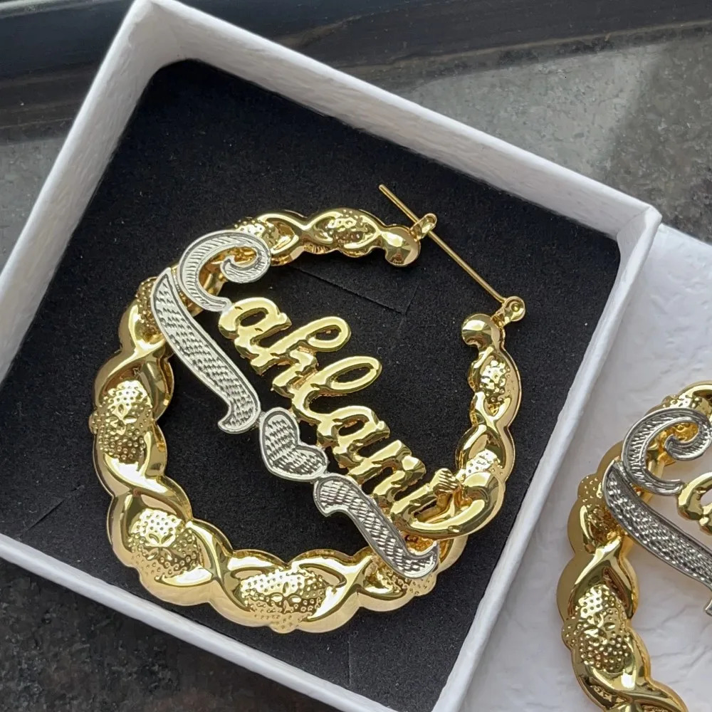 DUOYING Custom Name Earrings XOXO Personalized Nameplate Hoops Earring Sexy Style Drop Earring Gift For Her 240617