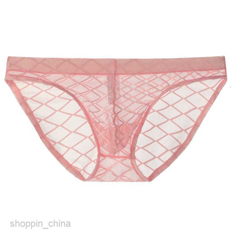 Mens Boxer sexy Underpants brief male Underwear Mesh Thin Transparent Triangle Pants Comfortable and Breathable Summer Men Youth Shorts Head