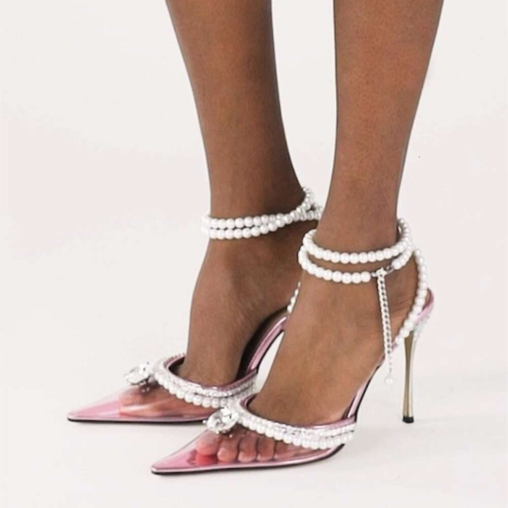 Clearance Rhinestones Transparent PVC Quality Women Pumps Sandals Fashion Summer Stiletto High Heels Party Shoes