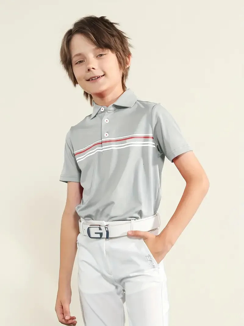 Summer Boys Golf Training Competition Team Jacket Children Tops Short Sleeve Clothes Kids Short-sleeved Shirts Men T Shirts Polo 240618