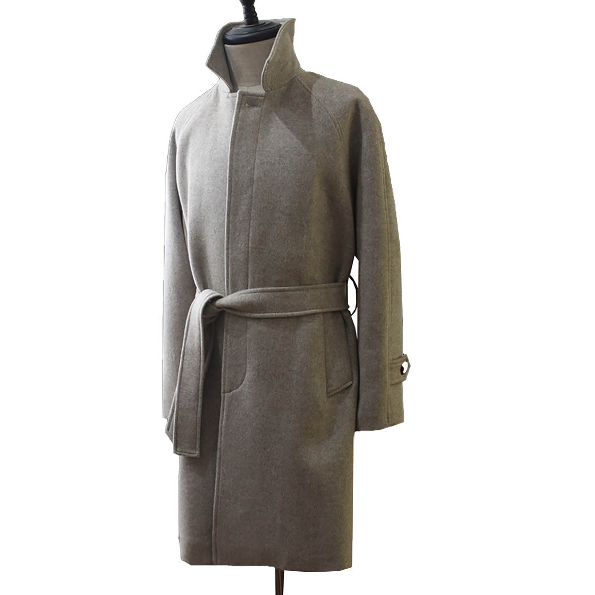 Winter Thick Men's Long Coat Woolen Double Breasted With Belt Custom Made Jacket Tuxedos