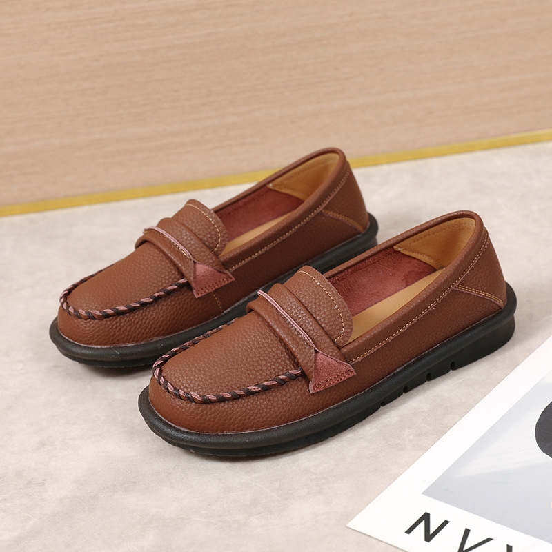 2024 Spring Loafers: Women's Soft Leather Casual Slip-on Flats dh910320090