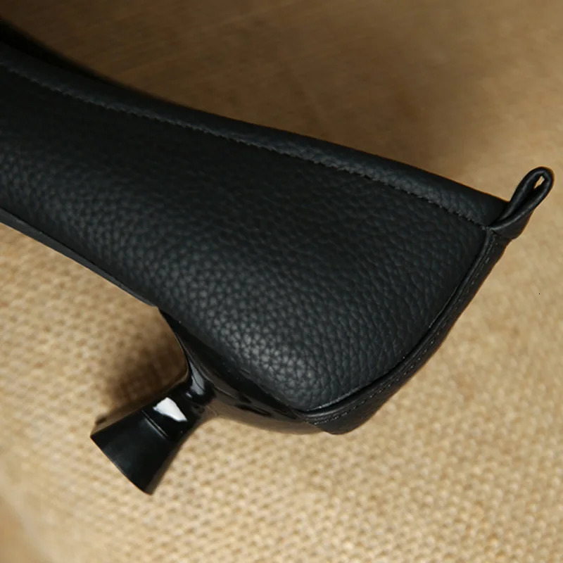 Leather Toe Woman Elegant Pointed Fashion 5cm High Heel Four Seasons Versatile Female Mary Jane Shoes Comfortable Loafers