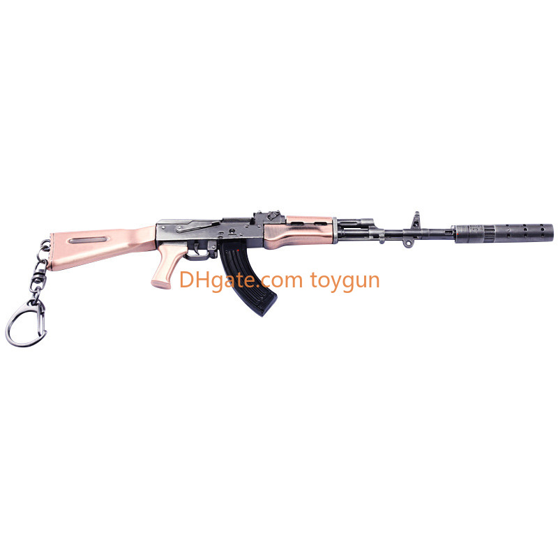 3D 1:3 AKM Mini Size Detachable Toy Gun Cannot Shoot Model Metal 21cm Small Alloy Keychain Look Real Collection Cs Pubg Jedi Prop Portable Durable Gif - view 9