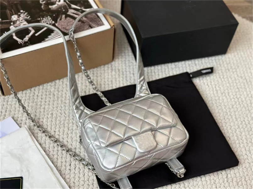 Luxury Backpack school bag Womens Diamond Lattice bookbags Genuine Leather hobo chain back packs Clutch Designer Bags handbag fashion Shoulder Bag