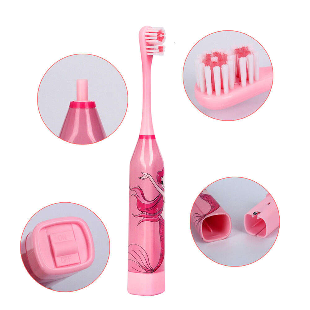Children Electric with Replaceable Head Cartoon Patterns IPX7 Waterproof 23000 Times Automatic Mute Sonic Toothbrush F618-7