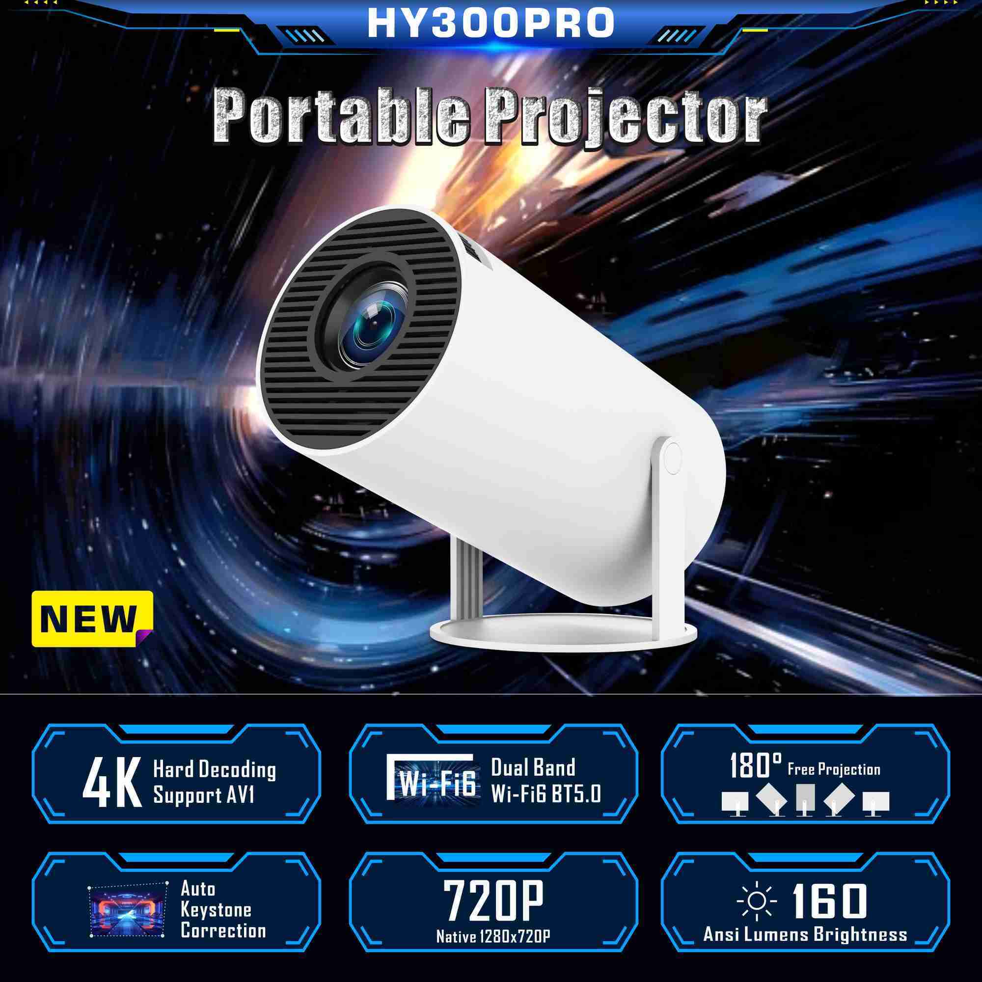 Projectors Projector HY300 PRO 4K Android 11 Dual Wifi6 260ANSI Allwinner H713 BT5.0 1080P 1280*720P Home Cinema Outdoor Projetor z241129