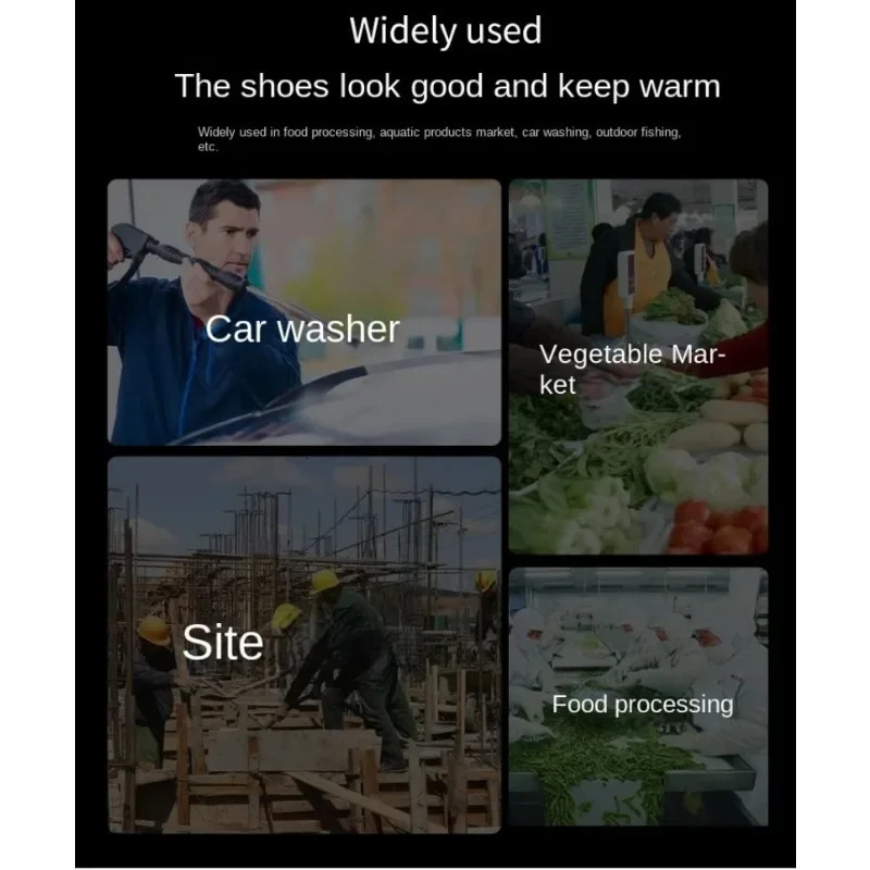 Mens Rain Boots Round Toe Wedge Wear-resistant Fashion Fishing Boots Non-slip Plastic Water-proof Rain Boots Tendon Bottom 240618