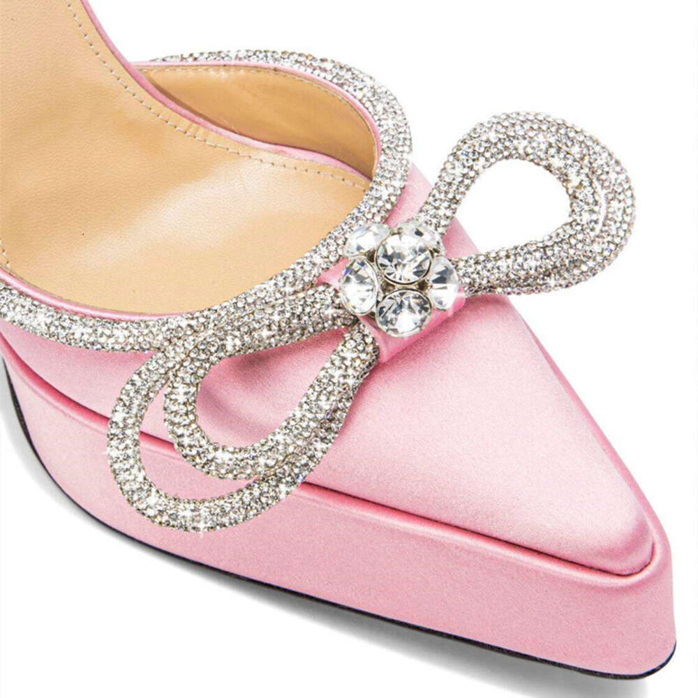 Fashion Brand Platform Wedges Women Pumps Satin Crystal Bowknot High Heels Sexy Ankle Strap Summer Autumn Chunky Shoes