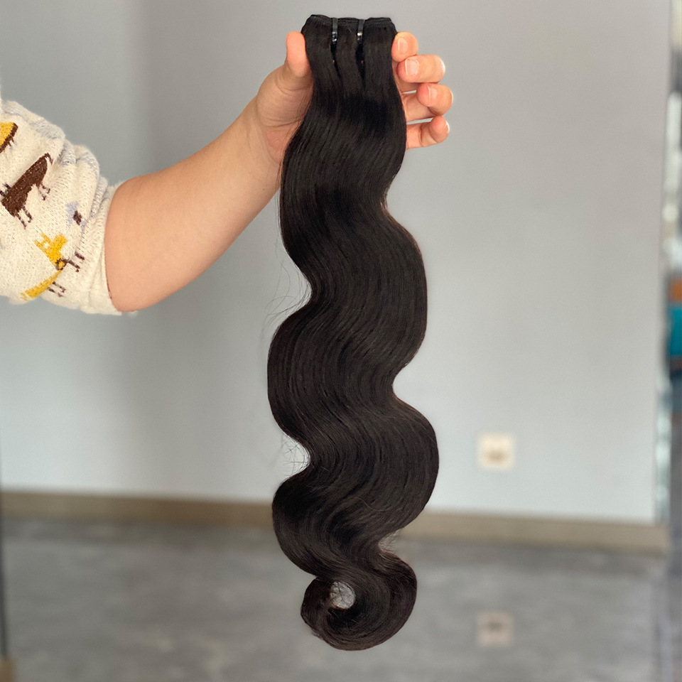 Brazilian Virgin Hair Extensions Body Wave Hair Weave Wholesale Human Hair Bundles Wefts for Women All Ages Natural Color Black 12-26 inch