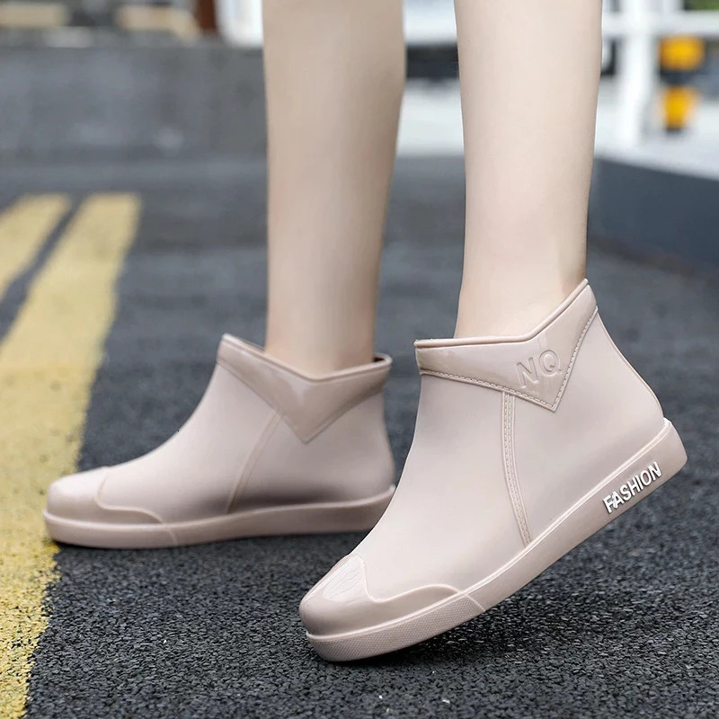 Autumn Womens Rain Boots Rubber Shoes Women Waterproof Ankle Boots Rain Shoes Spring Autumn Female Shoe Ankle Boot 240618