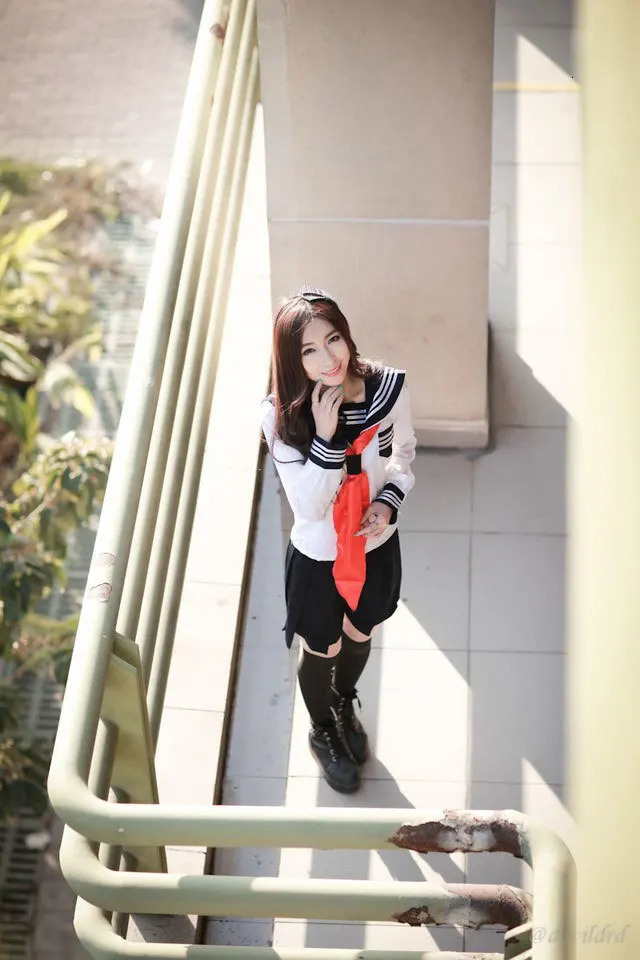 Black White JK Uniform Summer long Sleeve Japanese School Uniforms Girls Sailor Sets Pleated Skirt COS Costume 240617