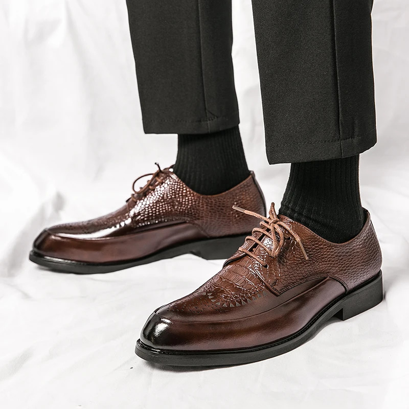 Men Casual Shoes Brock Oxford Retro Leather Men Formal Shoes Spring Mens Shoes For Men Office Social Derby Shoes 240617