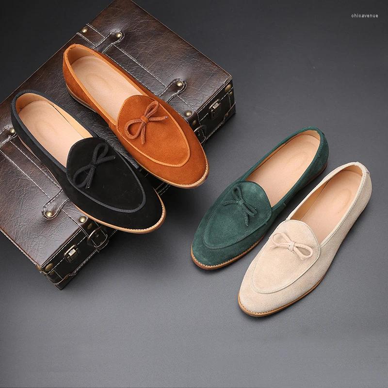 Mens Suede 2024 Leather Loafers: Classic Slip-On Hot Dress Shoes For Gentlemen Loafers: