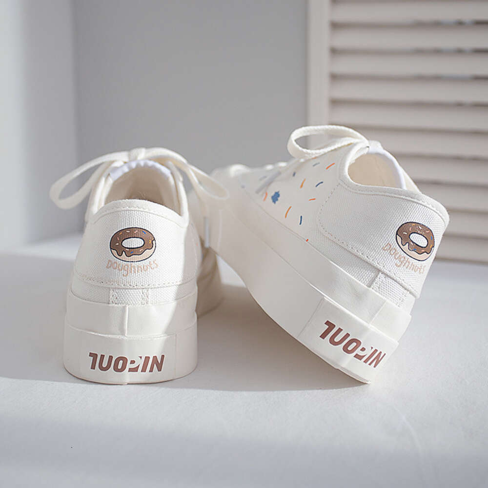 Superone canvas Japanese ugly cute I women's new summer and autumn breathable white shoes
