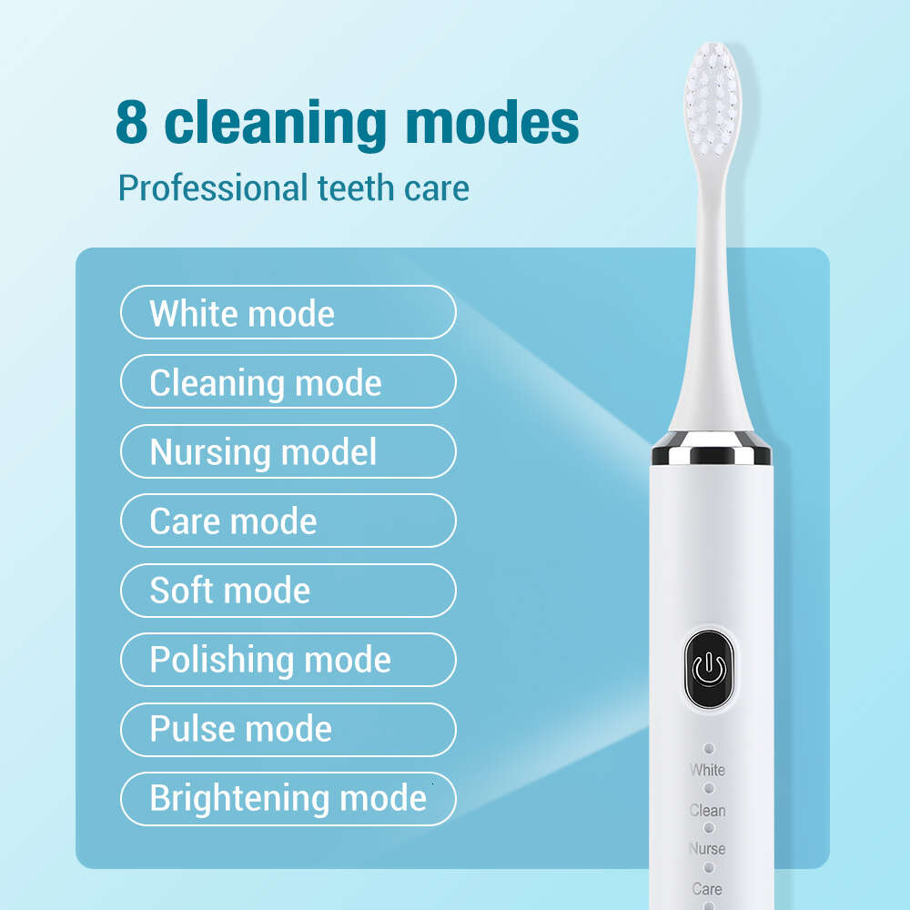 Portable Sonic Electric Adult Smart Tooth Brush Teeth Whitening USB Rechargeable Toothbrush with 3 Replacement Heads F618-15