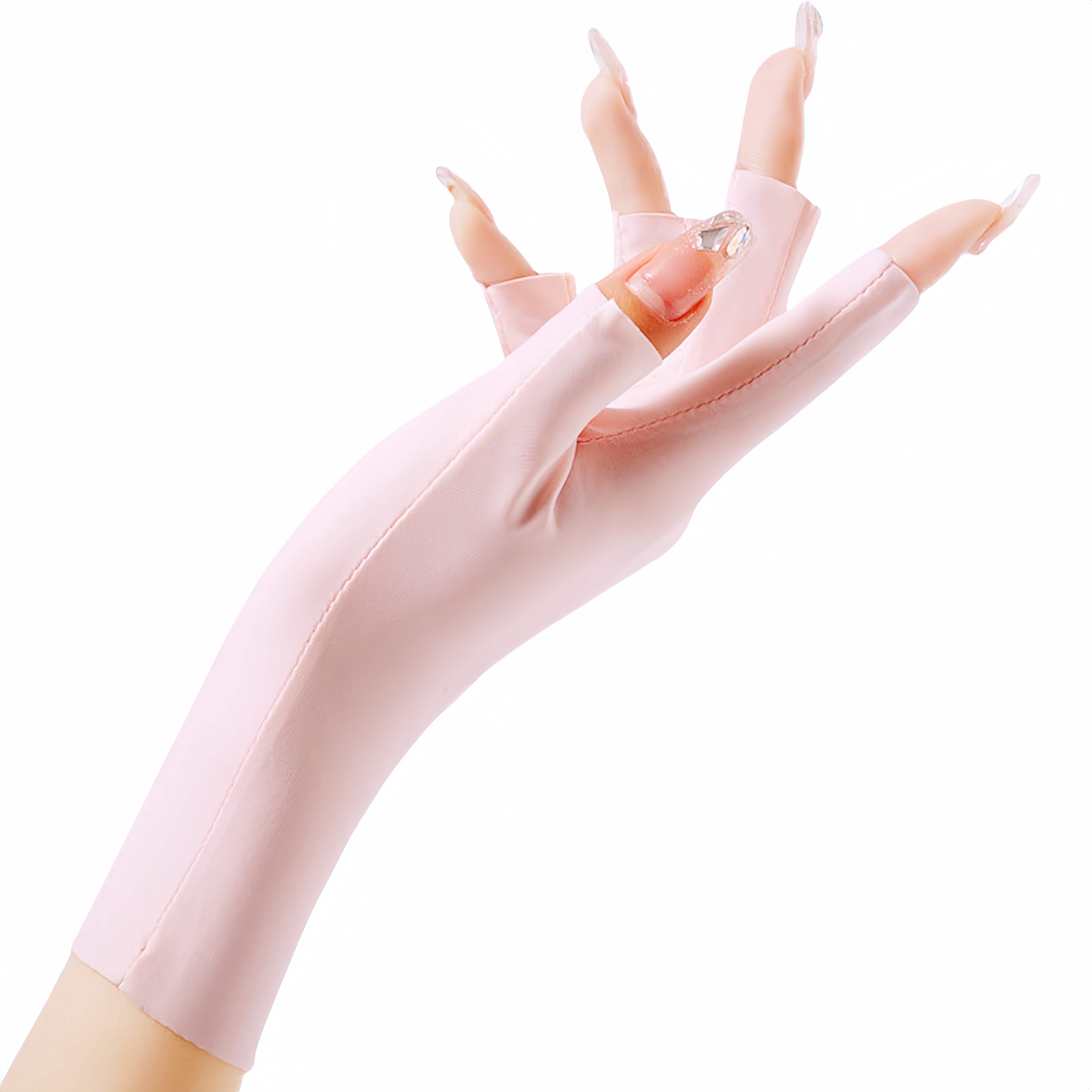 UV resistant nail art joint anti cocooning original yarn thin breathable summer half finger gloves