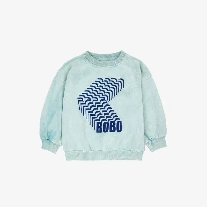 Bobo 2024 Spring Summer Children Sweatshirt Lovely Cartoon Print Kids Boys Girls Sweaters Toddler Baby Hoodies Clothes Tops 240618